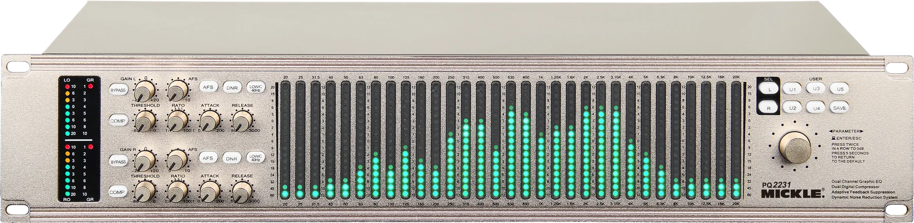 MICKLE PQ2231 dual-channel 31-band digital graphic equalizer